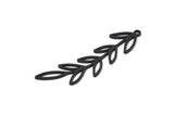 Siyah Yaprak Tılsımı, 1 Halkalı 8 Oksitlenmiş Siyah Pirinç Yaprak Tılsımı, Tılsım Kolye Uçları (42x10x0,80 mm) SMP1150 A4495 Q0154