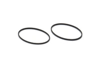Siyah Oval Konnektörler, 50 Oksitlenmiş Siyah Pirinç Oval Şekilli Halka (20x13x0,50 mm) BS 1862