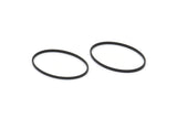 Siyah Oval Konnektörler, 50 Oksitlenmiş Siyah Pirinç Oval Şekilli Halka (20x13x0,50 mm) BS 1862
