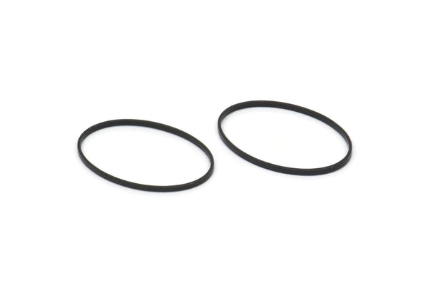 Siyah Oval Konnektörler, 50 Oksitlenmiş Siyah Pirinç Oval Şekilli Halka (20x13x0,50 mm) BS 1862