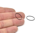 Siyah Oval Konnektörler, 50 Oksitlenmiş Siyah Pirinç Oval Şekilli Halka (20x13x0,50 mm) BS 1862