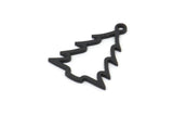Siyah Ağaç Tılsımı, 1 Halka, Kolye Ucu, Bulgularla Birlikte 24 Oksitlenmiş Siyah Pirinç Ağaç Tılsımı (17x13x0,80 mm) A6800