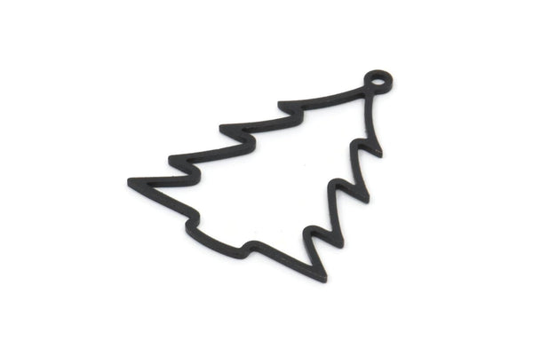 Siyah Ağaç Tılsımı, 1 Döngülü 12 Oksitlenmiş Siyah Pirinç Ağaç Tılsımı, Kolye Ucu, Bulgular (30x23x0,80 mm) A5354 Q0157