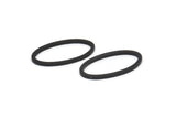 Siyah Oval Charm, 50 Oksitlenmiş Siyah Pirinç Oval Şekilli Halka, Bağlantı Elemanları (8x16x0,80 mm) BS 2336