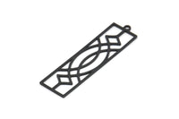 Siyah Dikdörtgen Charm, 1 Döngülü 4 Oksitlenmiş Siyah Pirinç Dikdörtgen Charm, Kolye Uçları, Bulgular (42x11x0,60 mm) SMP0869 A2974