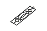 Siyah Dikdörtgen Charm, 1 Döngülü 4 Oksitlenmiş Siyah Pirinç Dikdörtgen Charm, Kolye Uçları, Bulgular (42x11x0,60 mm) SMP0869 A2974