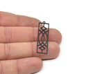 Siyah Dikdörtgen Charm, 1 Döngülü 4 Oksitlenmiş Siyah Pirinç Dikdörtgen Charm, Kolye Uçları, Bulgular (42x11x0,60 mm) SMP0869 A2974