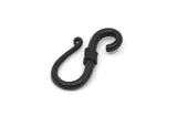 Black Clasp Hooks, 2 Oxidized Black Brass Clasp Connectors (21x10mm) D0236 Y228