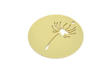 Brass Round Charm, Raw Brass Dandelion Charms With 1 Hole, Charm Pendants (25x0.60mm) SMP2263