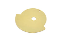 Pirinç Yuvarlak Charm, 1 Delikli (30x33x0,60 mm) Ham Pirinç Düzensiz Şekilli Yuvarlak Charmlar SMP2267