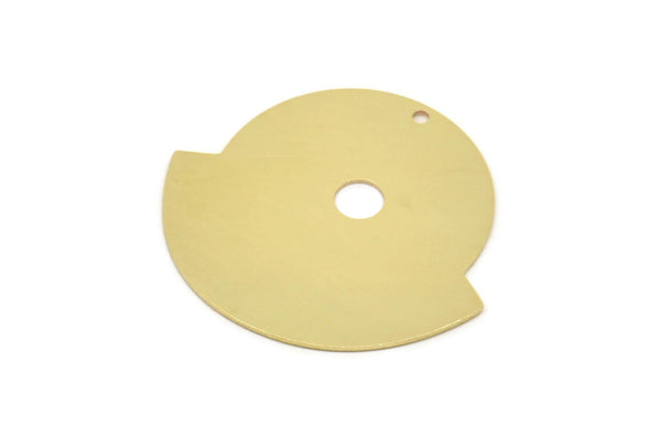 Pirinç Yuvarlak Charm, 1 Delikli (30x33x0,60 mm) Ham Pirinç Düzensiz Şekilli Yuvarlak Charmlar SMP2267