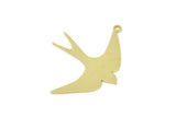 Brass Bird Charm, Raw Brass Swallow Bird Shaped Charms With 1 Loop, Findings (32x25x0.60mm) SMP2272 SY0425
