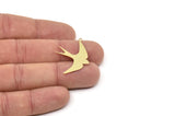 Brass Bird Charm, Raw Brass Swallow Bird Shaped Charms With 1 Loop, Findings (32x25x0.60mm) SMP2272 SY0425