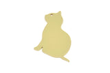 Brass Cat Charm, Raw Brass Cat Charms, Blanks, Findings (27x18x0.60mm) SMP2273