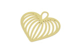Brass Heart Charm, Raw Brass Heart Charms With 1 Loop, Earrings, Pendants (32x32x0.60mm) SMP2276