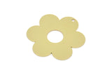 Brass Flower Charm, Raw Brass Flower Shaped Charms With 1 Hole, Charm Pendants (30x27.5x0.60mm) SMP2277