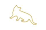 Brass Cat Charm, Raw Brass Cat Charms, Blanks, Findings (29x44x0.60mm) SMP2278