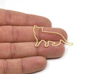 Brass Cat Charm, Raw Brass Cat Charms, Blanks, Findings (29x44x0.60mm) SMP2278