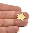Brass Star Charm, Raw Brass Star Charms With 1 Loop (24.5x25x0.60mm) SMP2280