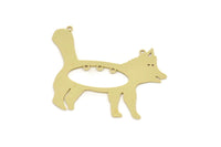 Brass Dog Charm, Raw Brass Dog Charms With 5 Loops, Blanks, Findings (37x47x0.60mm) SMP2282