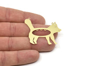 Brass Dog Charm, Raw Brass Dog Charms With 5 Loops, Blanks, Findings (37x47x0.60mm) SMP2282