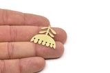 Brass Flower Charm, Raw Brass Flower Shaped Charms With 1 Loop, Charm Pendants (27x27x0.60mm) SMP2283