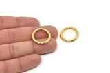 Gold Ring, Hammered Gold Plated Brass Rings, Connectors (23x3mm) N1501