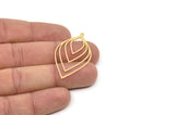 Gold Drop Charm, 2 Gold Plated Brass Drop Shaped Charms With 1 Loop, Findings (42x25x0.60mm) A6429