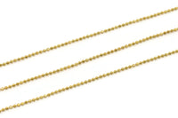 Gold Ball Chain, 1 Meter Gold Plated Brass Ball Chain (1.3mm) Z076 Q0394