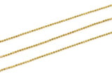 Gold Ball Chain, 1 Meter Gold Plated Brass Ball Chain (1.3mm) Z076 Q0394