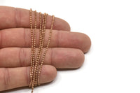 Rose Gold Ball Chain, 1 Meter Rose Gold Plated Brass Ball Chain (1.3mm) Z076 Q0394