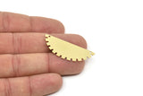 Semi Gear Charm, Raw Brass Gear Charms With 2 Holes, Semi Circle, Findings (17x42x0.60mm) SMP2312