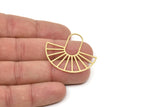 Brass Sun Charm, Raw Brass Sun Charms, Findings (36x40x0.60mm) SMP2321