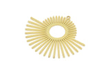 Brass Sun Charm, Raw Brass Sun Charms With 1 Loop, Findings (34x40x0.60mm) SMP2322