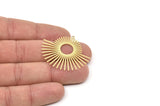 Brass Sun Charm, Raw Brass Sun Charms With 1 Loop, Findings (34x40x0.60mm) SMP2322