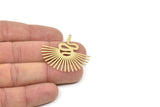 Brass Sun Charm, Raw Brass Sun Charms With 1 Loop, Snake Charms, Findings (37x40x0.60mm) SMP2323
