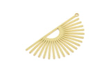 Brass Sun Charm, Raw Brass Sun Charms With 1 Loop, Findings (42x20x0.60mm) SMP2326