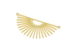 Brass Sun Charm, Raw Brass Sun Charms With 2 Loops, Findings (44x21x0.60mm) SMP2332