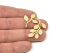Brass Leaf Charm, Raw Brass Leaf Charms With 1 Loop, Leaf Earrings (31x35x0.60mm) SMP2334