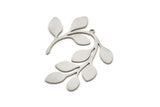 Steel Leaf Charm, Stainless Steel Leaf Charms With 1 Loop, Charm Pendants (31x35x0.80mm) SMP2334