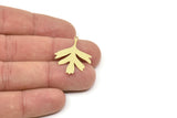 Brass Leaf Charm, Raw Brass Leaf Charms With 1 Loop, Leaf Earrings (30x23x0.60mm) SMP2336
