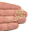 Brass Branch Charm, Raw Brass Leaf Charms With 1 Loop, Leaf Earrings (42x25x0.60mm) SMP2337
