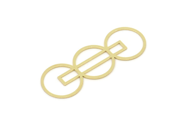 Brass Geometric Charm, Raw Brass Round Shaped Charms, Findings (44x15x0.60mm) SMP2343