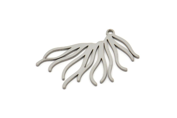 Steel Fringe Charm, Stainless Steel Fringe Charms With 1 Loop, Charm Pendants, Findings (26x21x0.80mm) SMP2345