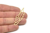 Brass Wing Charm, Raw Brass Wing Charms With 1 Loop, Findings (60x17x0.60mm) SMP2348