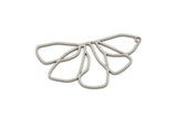 Steel Charm, Stainless Steel Flower Charms With 1 Hole, Findings (30/40/53x0.80mm) SMP2349