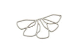 Steel Charm, Stainless Steel Flower Charms With 1 Hole, Findings (30/40/53x0.80mm) SMP2349