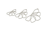 Steel Charm, Stainless Steel Flower Charms With 1 Hole, Findings (30/40/53x0.80mm) SMP2349