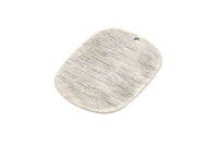 Silver Military Tag, 8 Antique Silver Plated Brass Textured Stamping Blanks With 1 Hole , Earrings, Findings (27x20x0.50mm) D0681