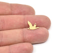 Brass Charm, Raw Brass Bird Charms With 1 Hole, Findings (12/18/16x0.60mm) SMP2350